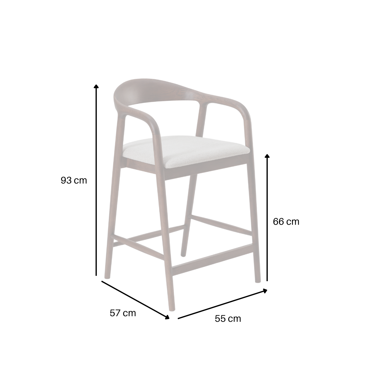 2026 ALUXO® Tess Walnut Dining Chair in Oatmeal Bouclé - Box of 2