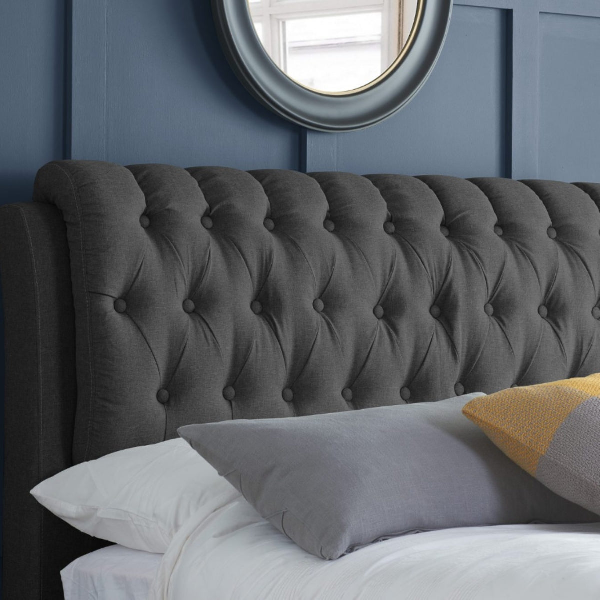2026  Valentino 2 Drawer Bed - Charcoal