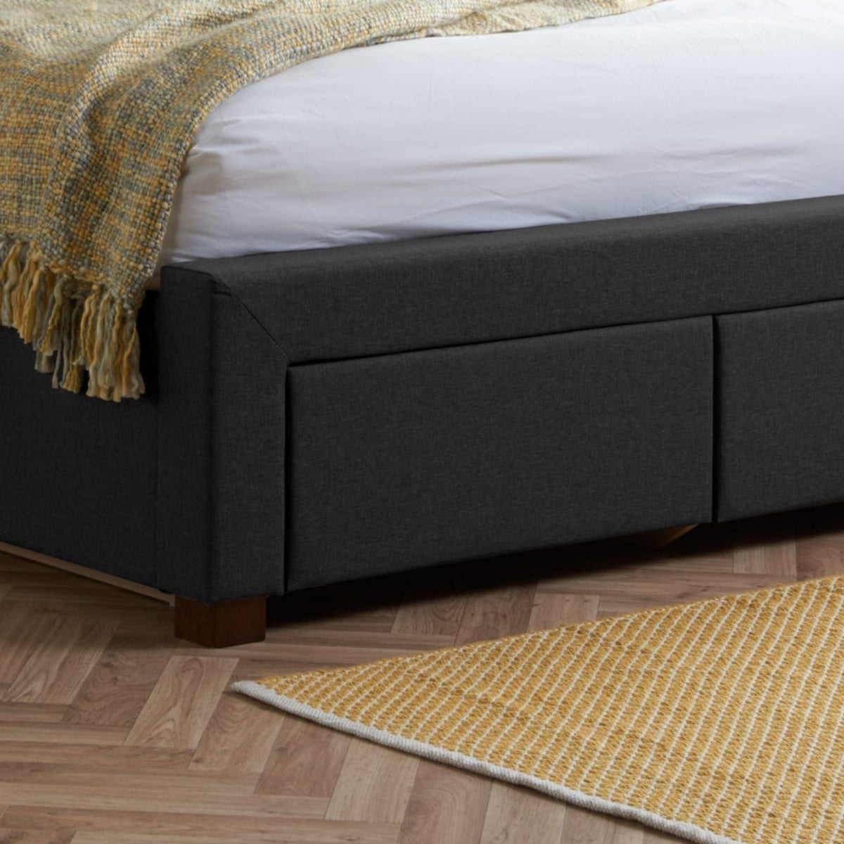 2026  Valentino 2 Drawer Bed - Charcoal