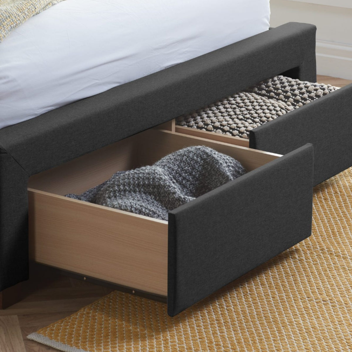 2026  Valentino 2 Drawer Bed - Charcoal