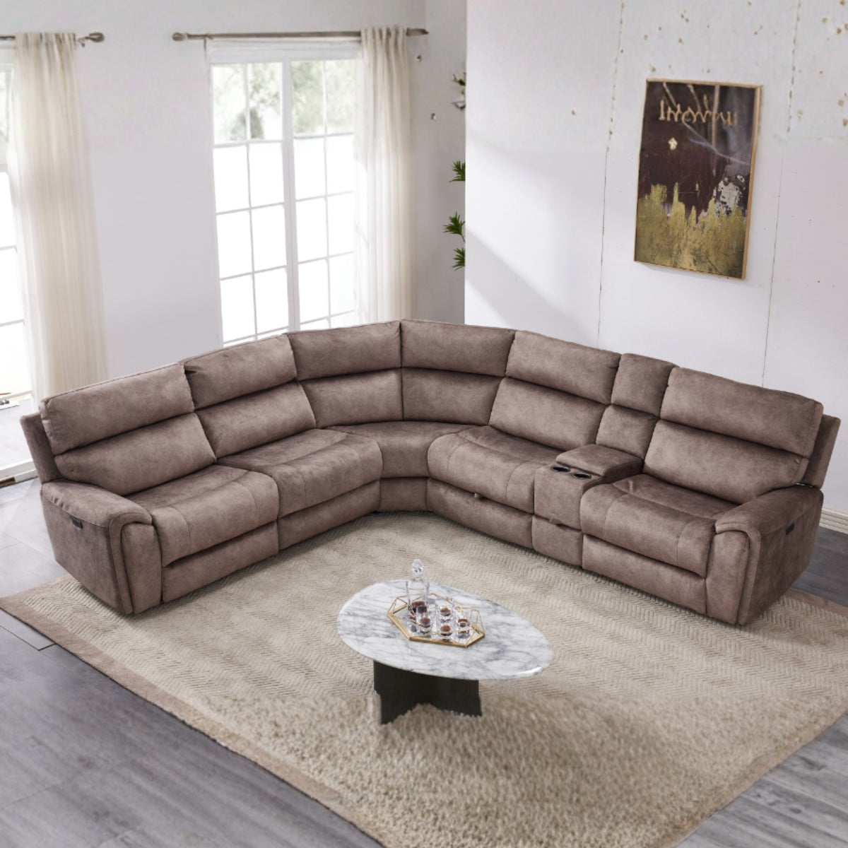 Valerie Corner, 3 Seater, 2 Seater & Chair Sofa In Truffle