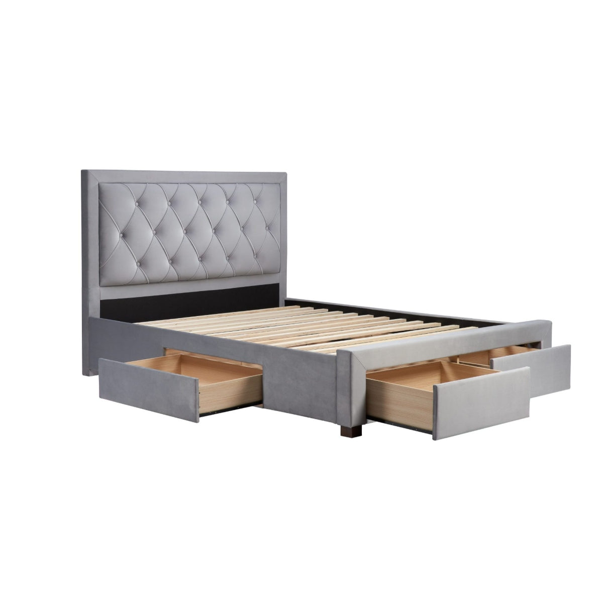 2026 Woodbury Fabric Bed - Grey Velvet