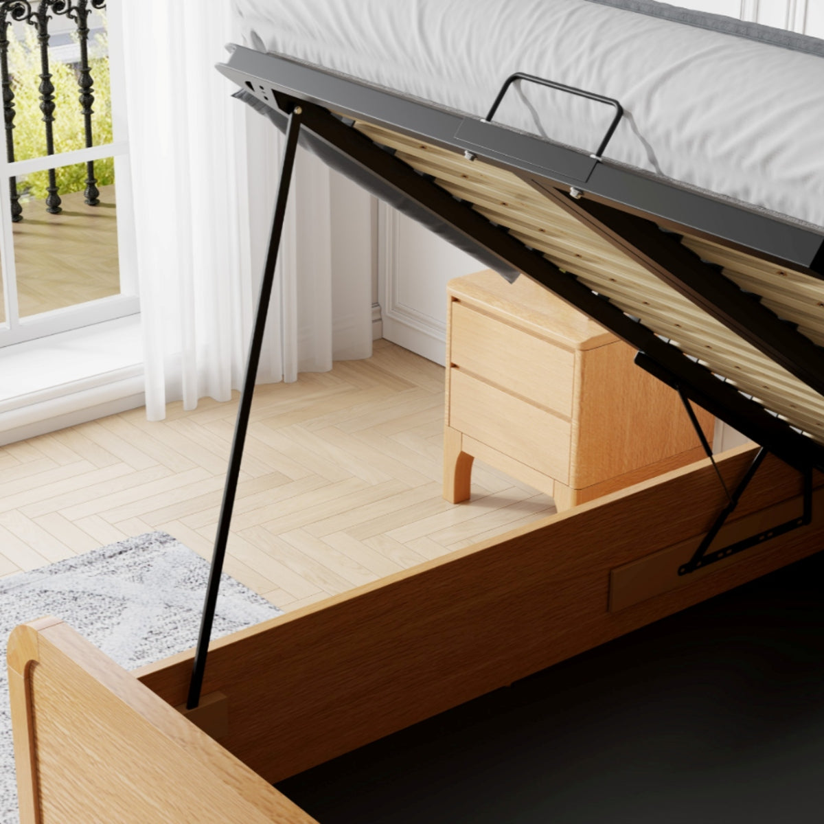 2026 Willow Ottoman Storage Bed in Greige