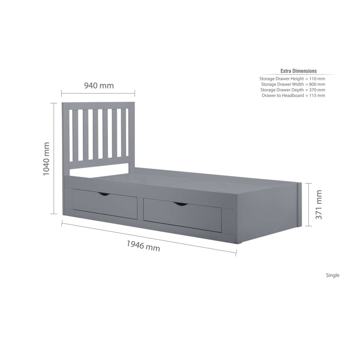 2026 Appleby Bed - Grey