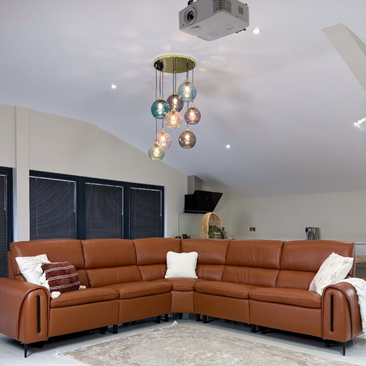 Arizona Electric Recliner Sofa Tan Large Corner