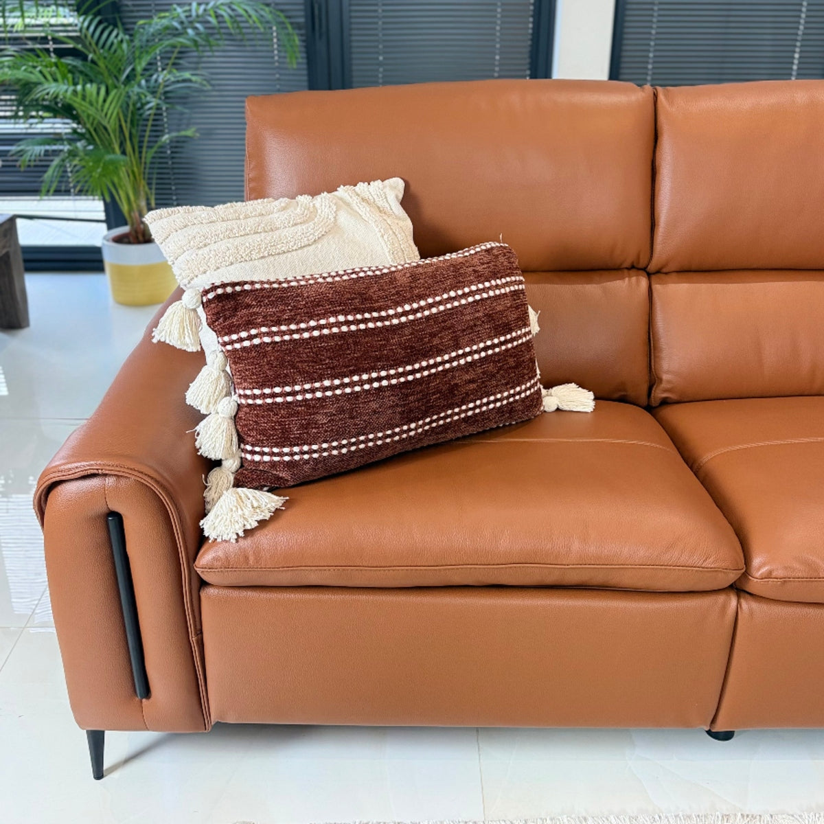Arizona Electric Recliner Sofa Tan Large Corner