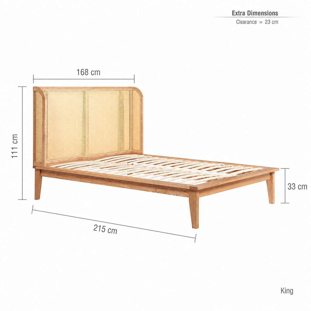 2026 Astrid Rattan Bed - Oak