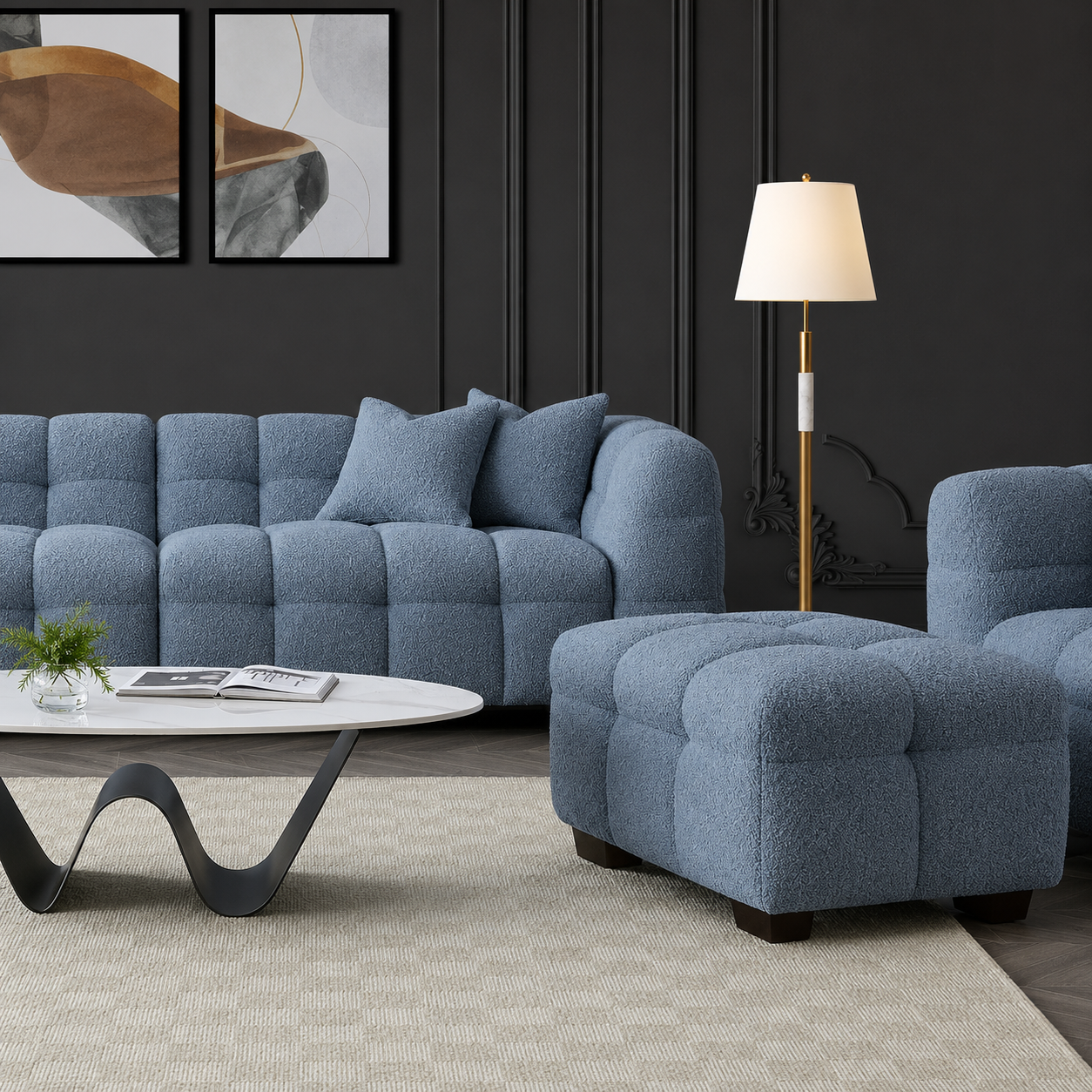 2026 Aubrey Stool -  Iron Boucle - Nimbus Beds