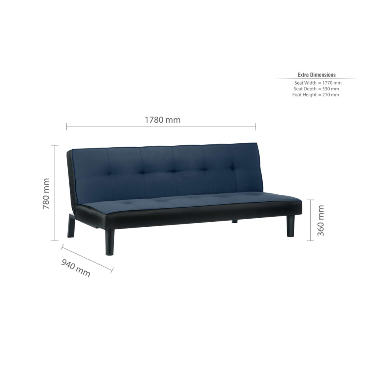 2026 Aurora Sofa Bed - Midnight Blue