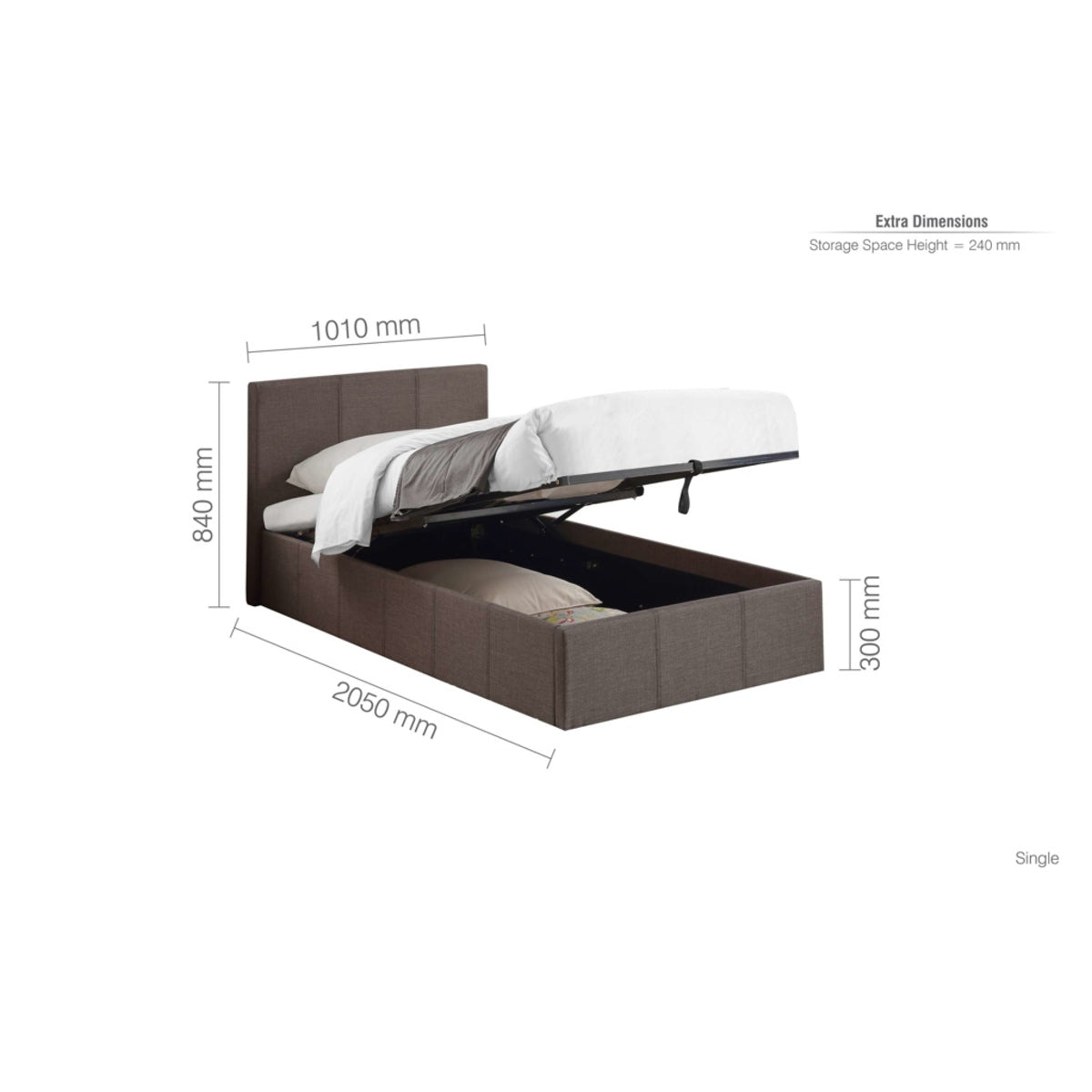 2026 Berlin Fabric Ottoman - Grey