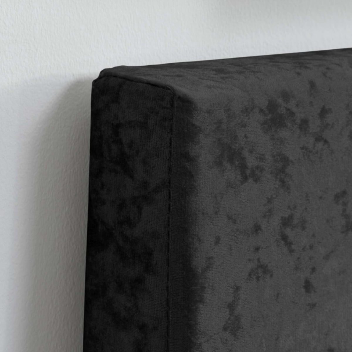 2026 Berlin Fabric Ottoman Bed - Black Crushed Velvet