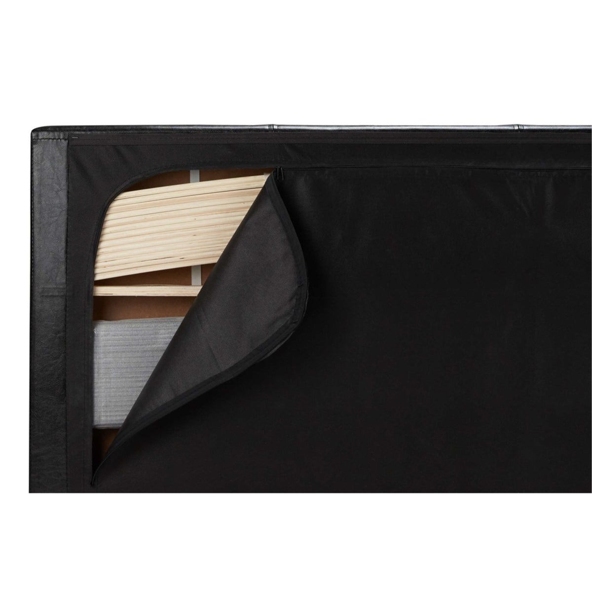 2026 Berlin Fabric Ottoman Bed - Steel Crushed Velvet