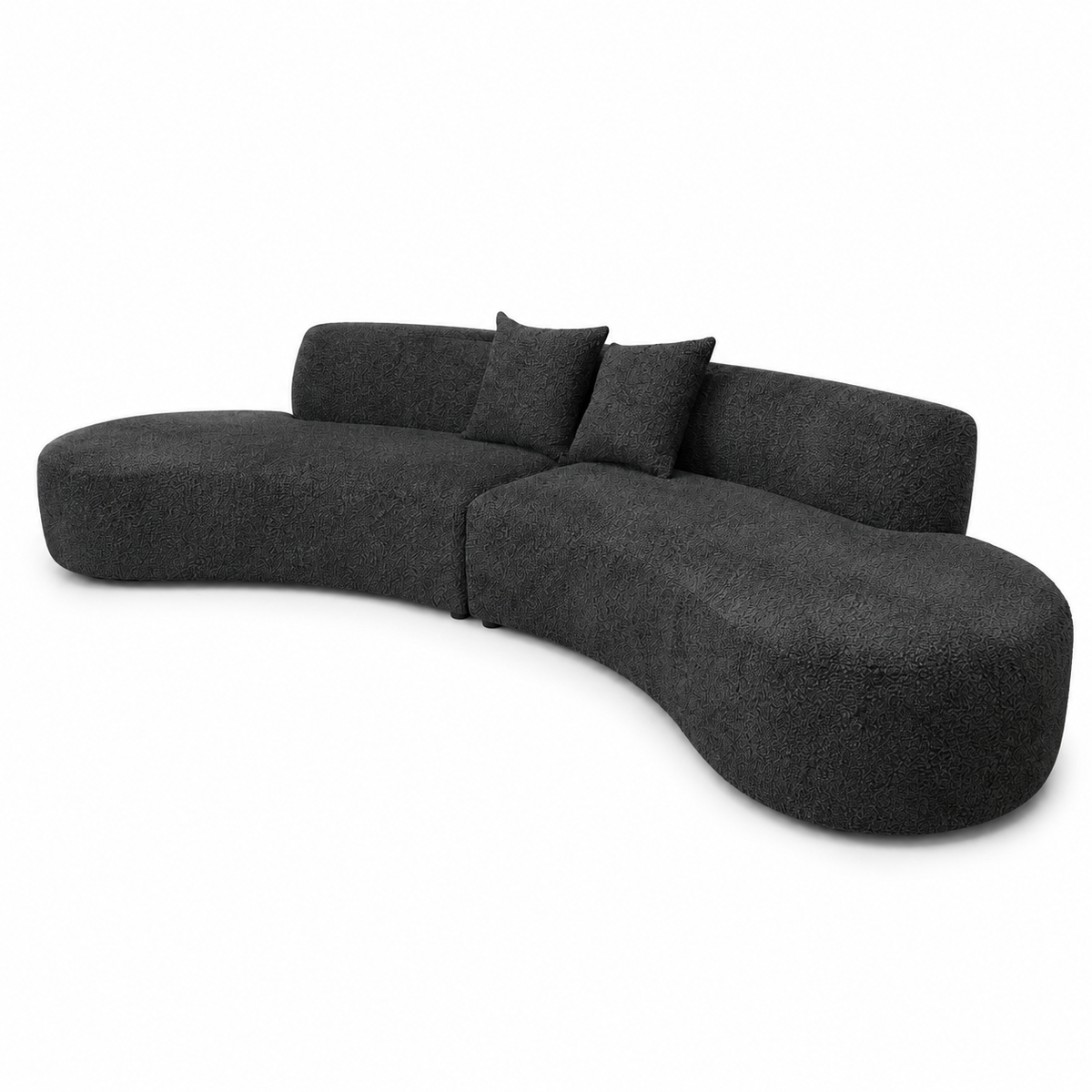 2026 Melrose Curved Sofa -  Black - Nimbus Beds