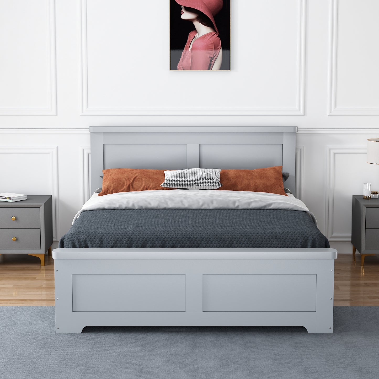 2026 Canterbury 4 Drawer Wooden Bed Frame in Grey