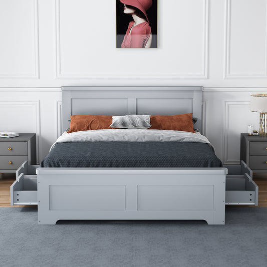 2026 Canterbury 4 Drawer Wooden Bed Frame in Grey