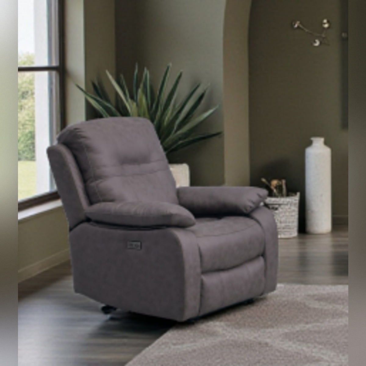 Janna Corner with Console & Chair Sofa In Pisa Grey