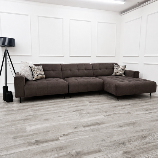 2026 Oakley 3 Piece Sofa - Dark Suede (Bison Black) - Nimbus Beds