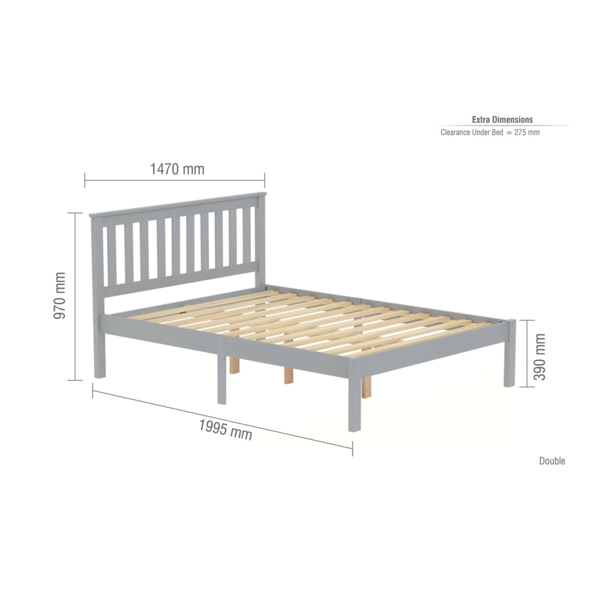 2026 Denver Low End Bed - Grey