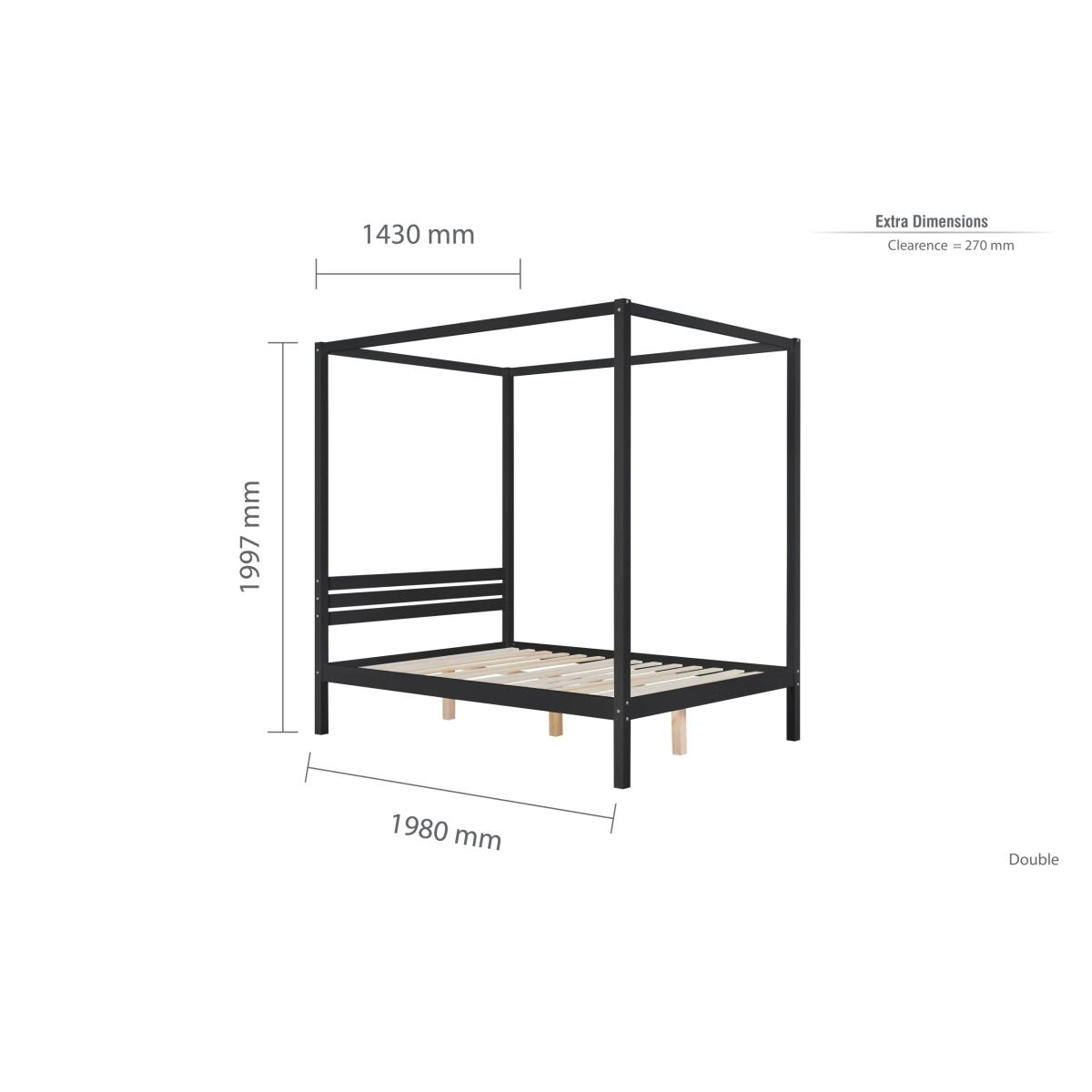 2026 Mercia Four Poster Bed - Black