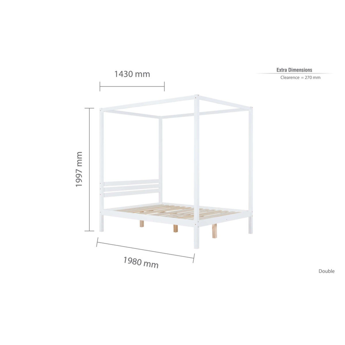 2026 Mercia Four Poster Bed - White