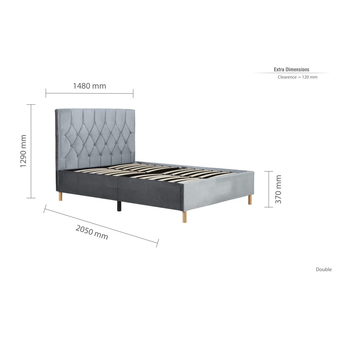 2026 Loxley Fabric Bed - Grey