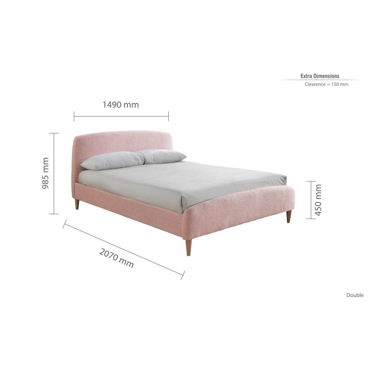 2026 Otley Fabric Bed - Blush Pink