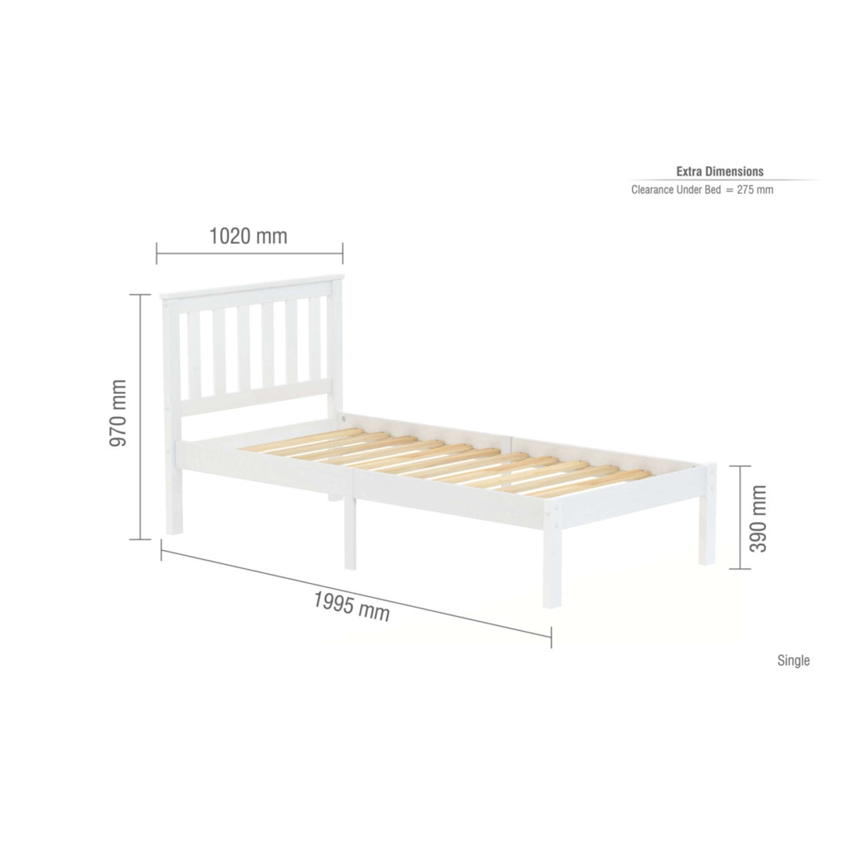 2026 Denver Low End Bed - White
