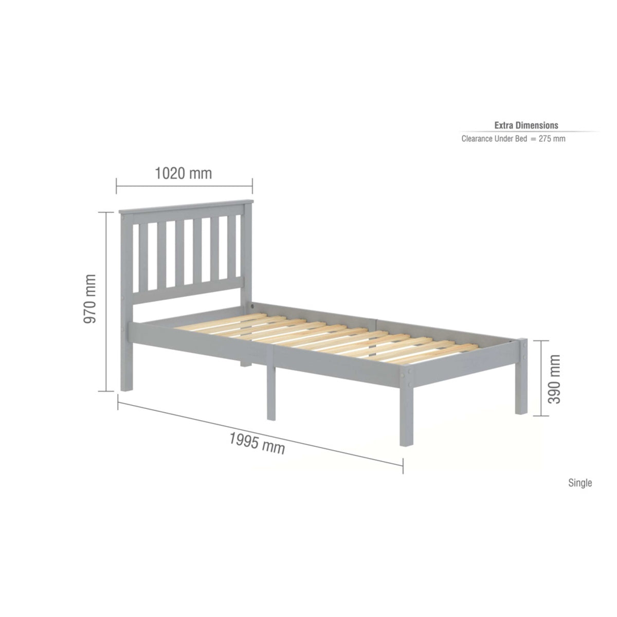 2026 Denver Low End Bed - Grey