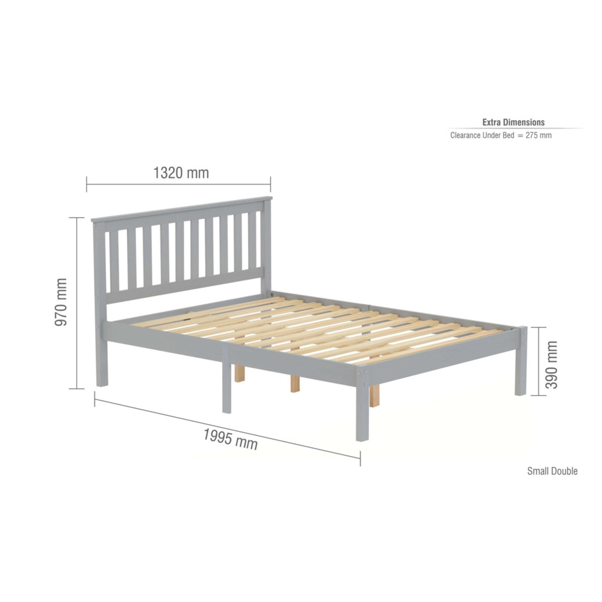 2026 Denver Low End Bed - Grey