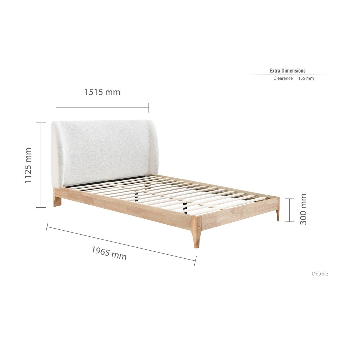 2026 Halfden Fabric Bed - White