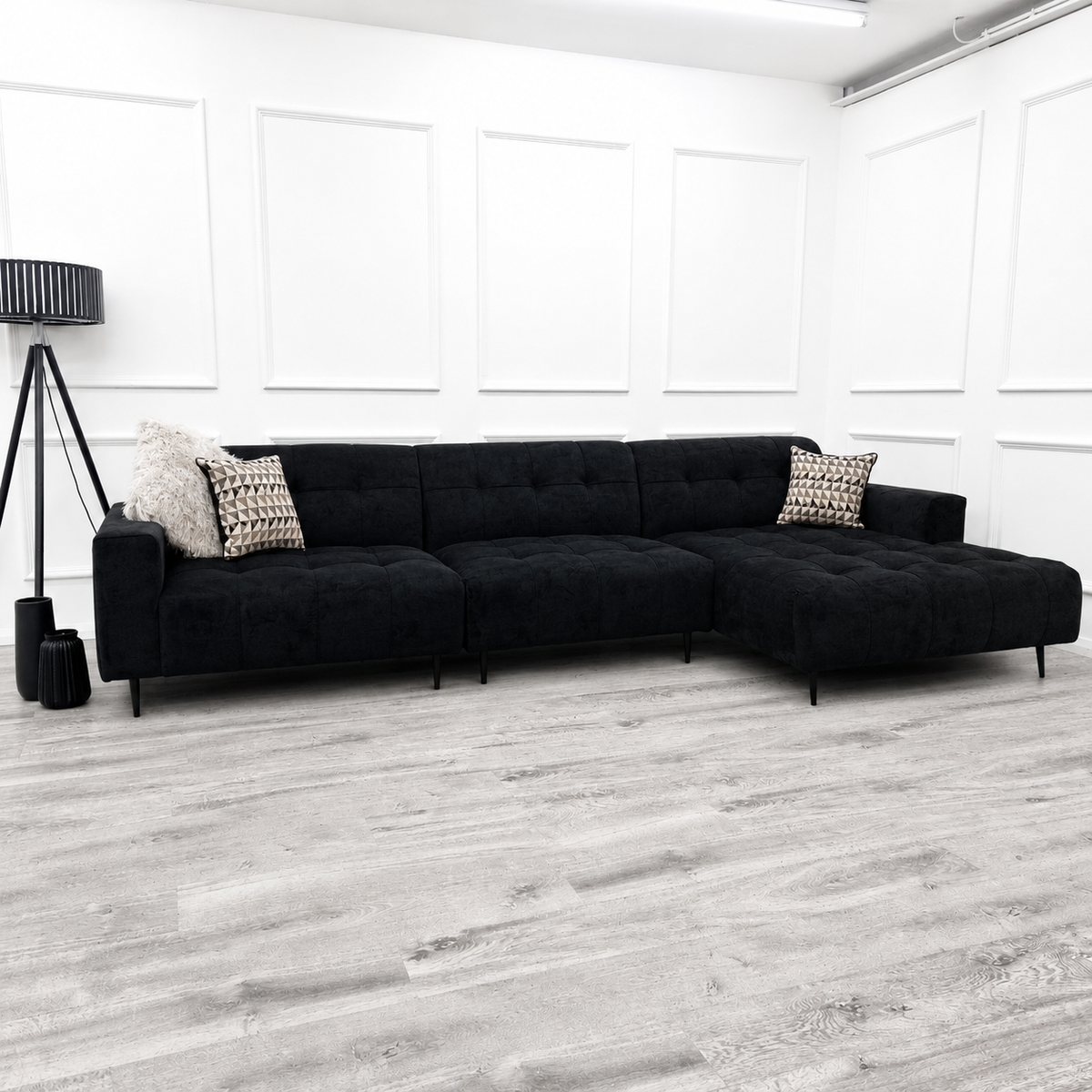2026 Oakley 3 Piece Sofa - Ebony Black - Nimbus Beds