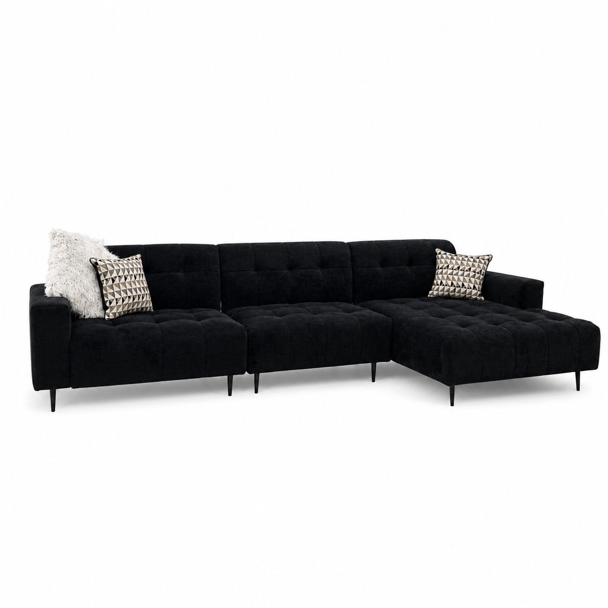 2026 Oakley 3 Piece Sofa - Ebony Black - Nimbus Beds
