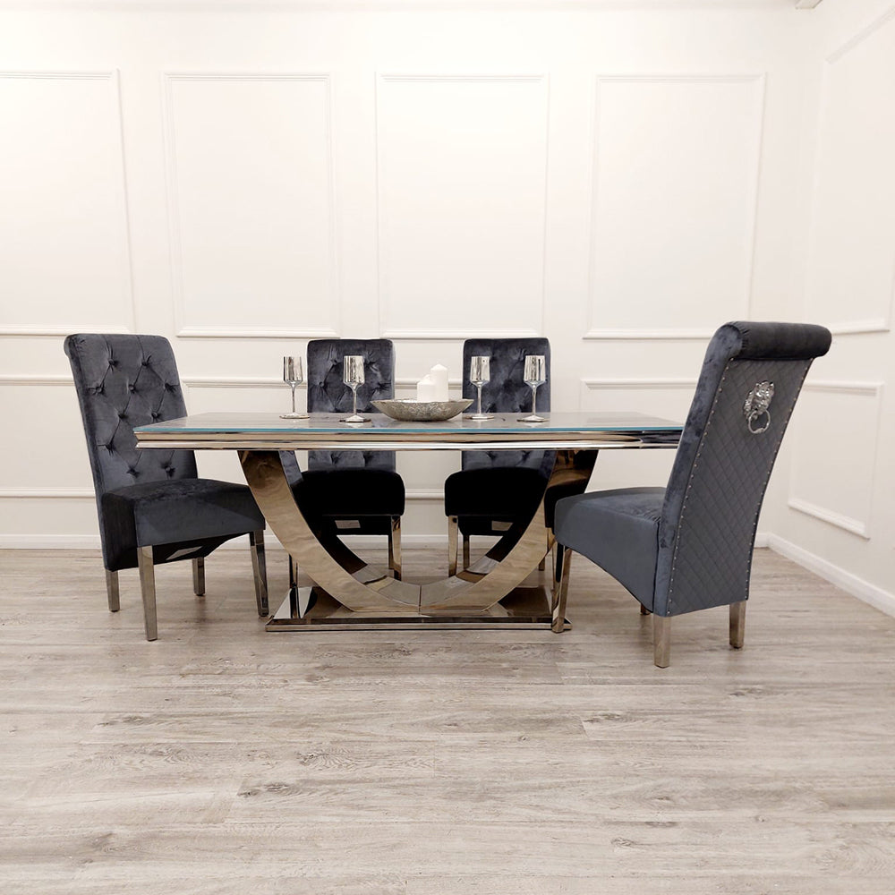 2026 Emma Dining Chair in Dark Grey Velvet