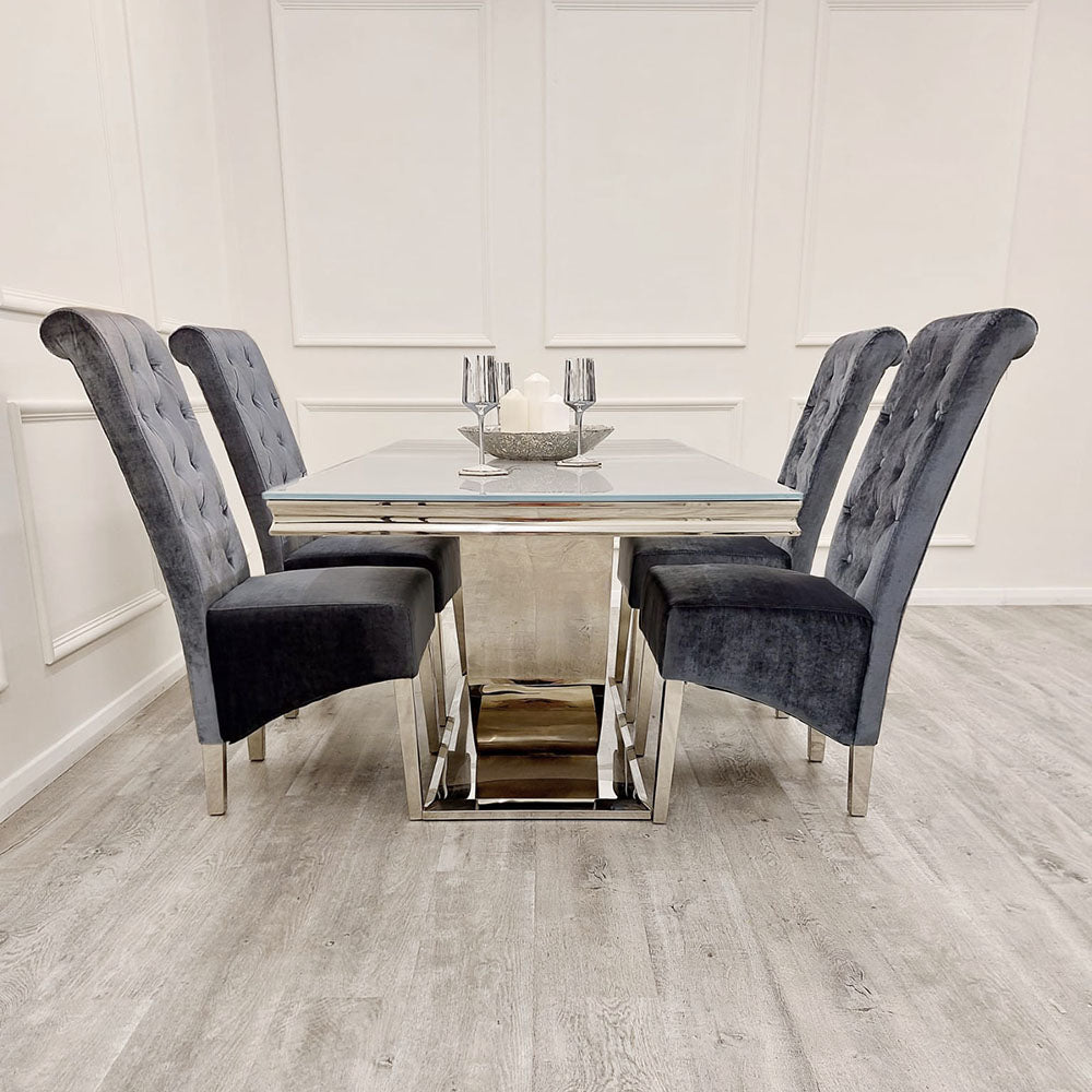 2026 Emma Dining Chair in Dark Grey Velvet