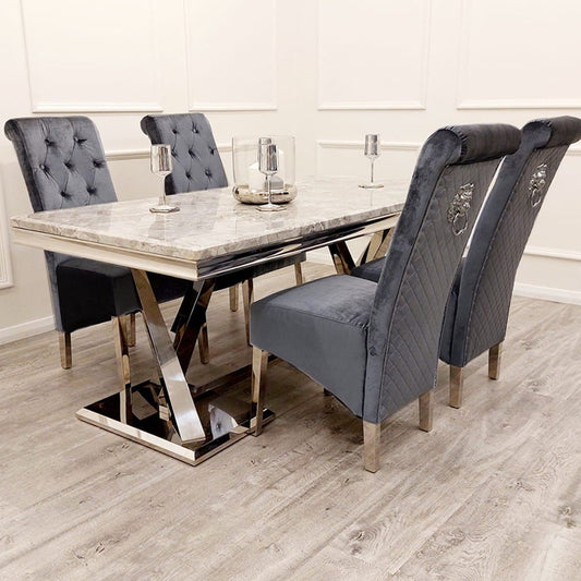 Emma Dining Chair in Dark Grey Velvet