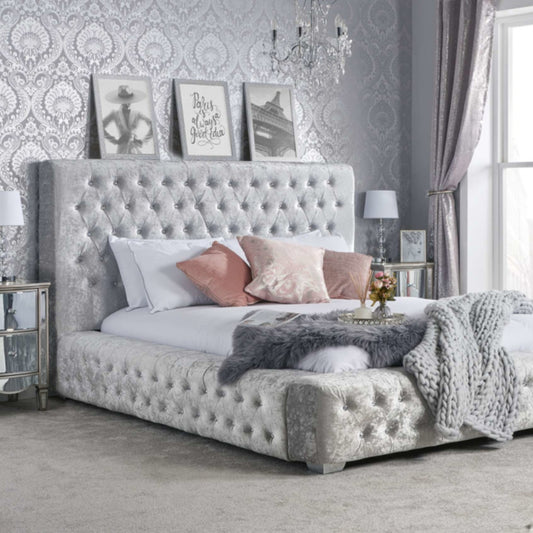 2026 Grande Fabric Bed - Steel Crushed Velvet