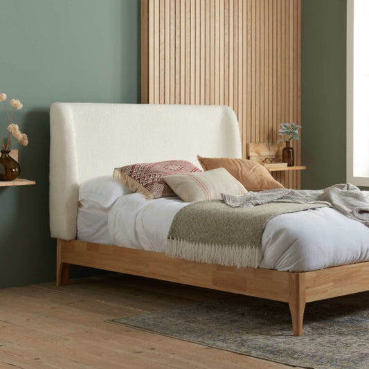 2026 Halfden Fabric Bed - White