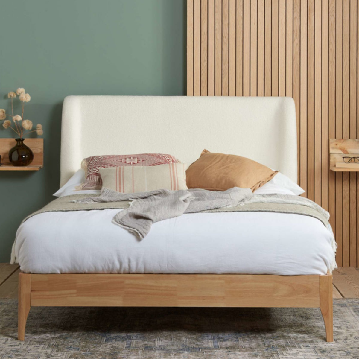 2026 Halfden Fabric Bed - White