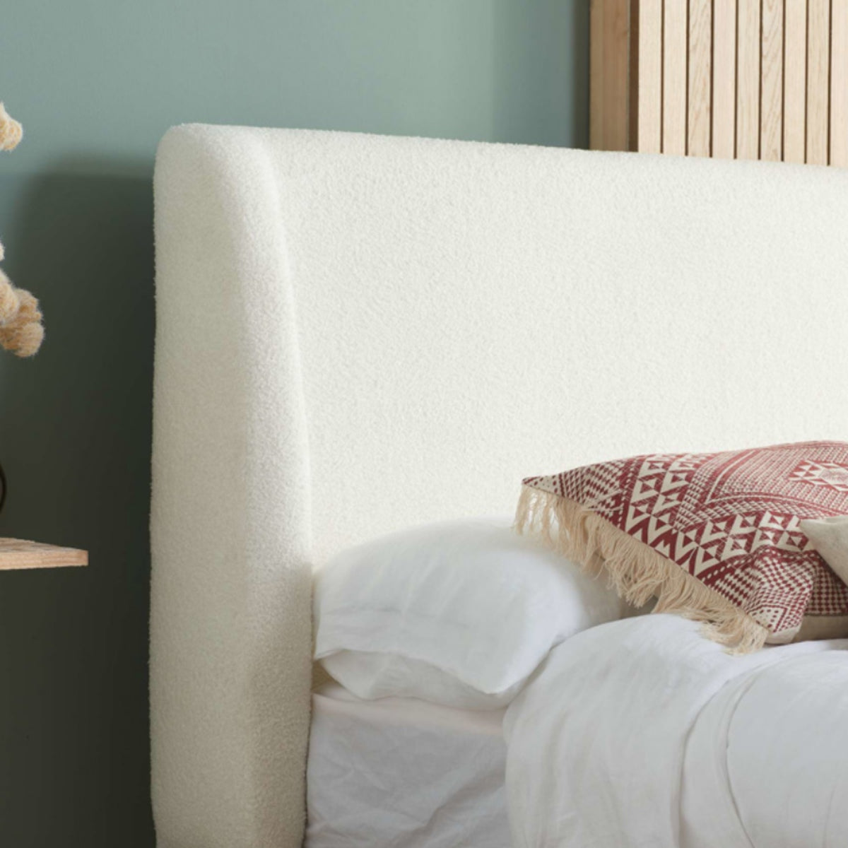 2026 Halfden Fabric Bed - White