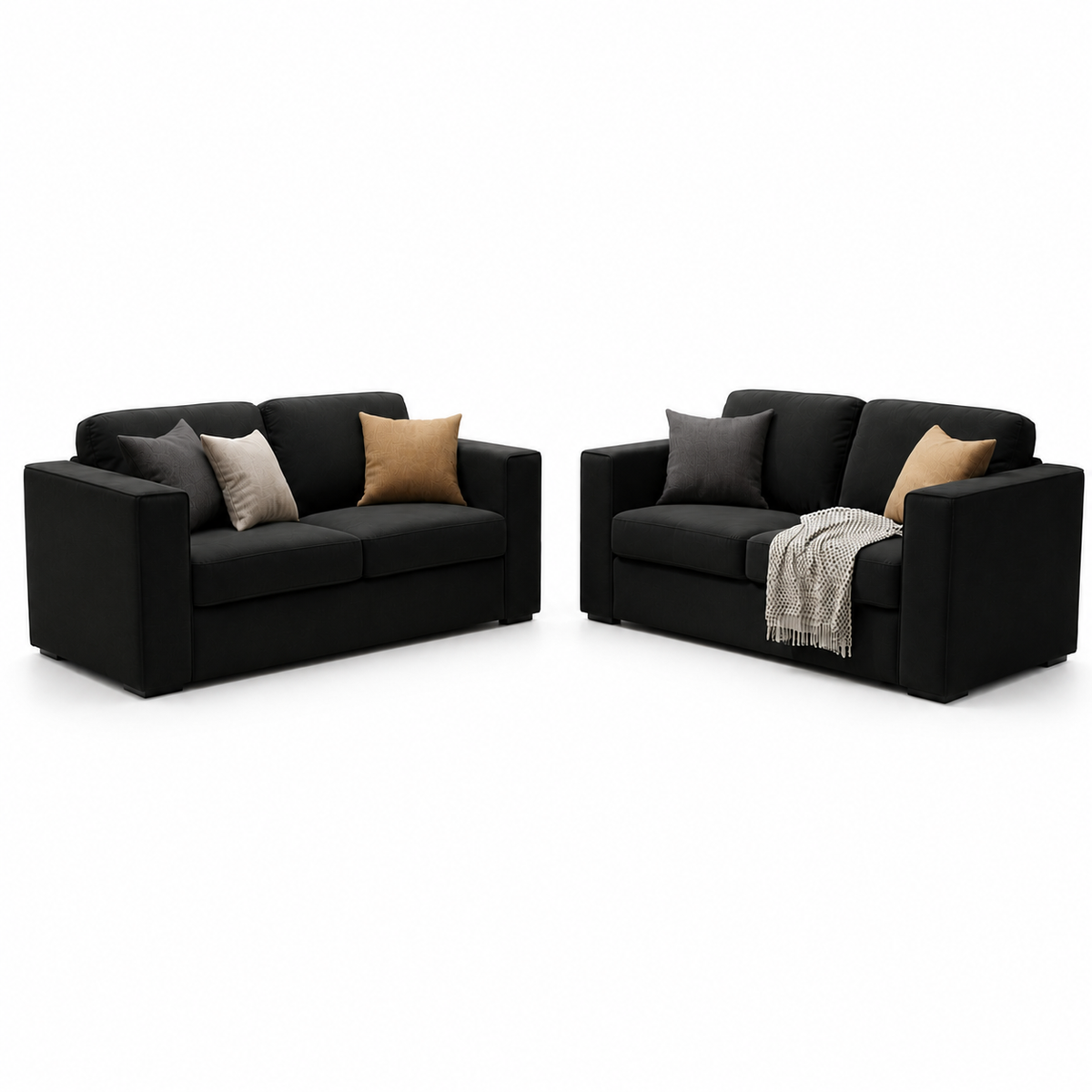2026 Hamilton 3 & 2 Seater-  Ebony Black - Nimbus Beds