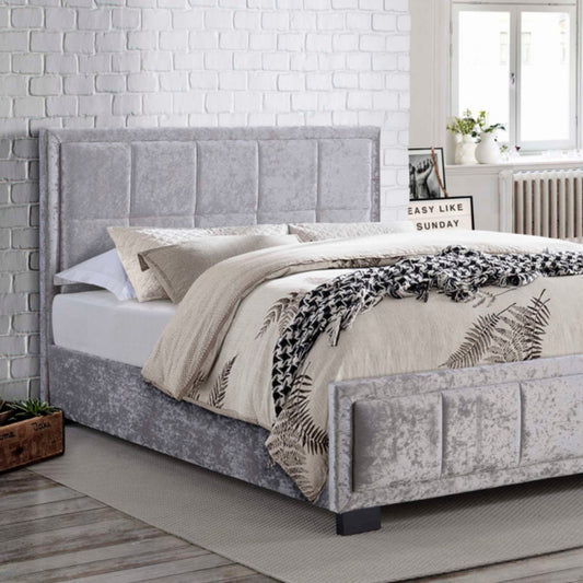 2026 Hannover Fabric Bed - Steel Crushed Velvet