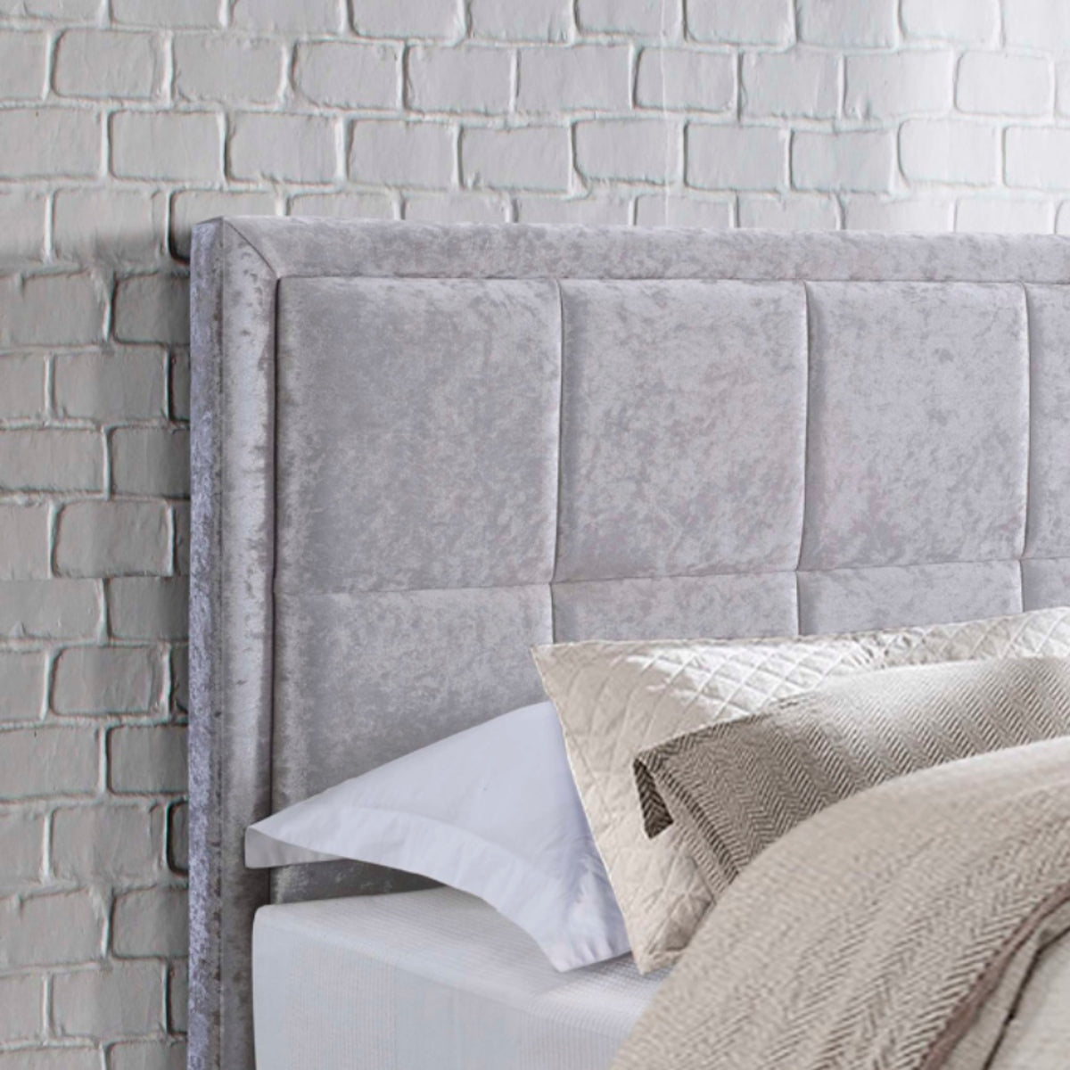 2026 Hannover Fabric Bed - Steel Crushed Velvet