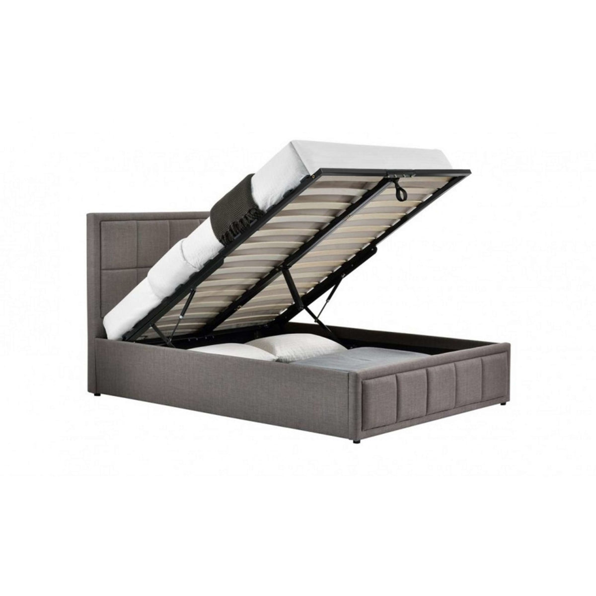 2026 Hannover Fabric Ottoman Bed - Grey