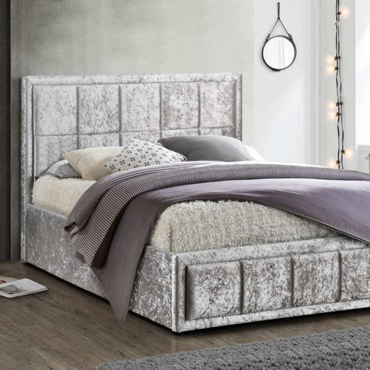 2026 Hannover Fabric Ottoman Bed - Steel Crushed
