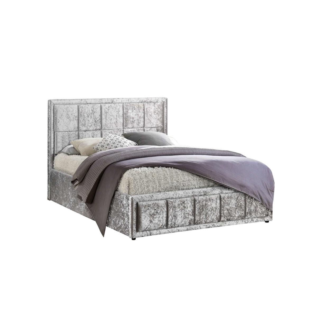 2026 Hannover Fabric Ottoman Bed - Steel Crushed