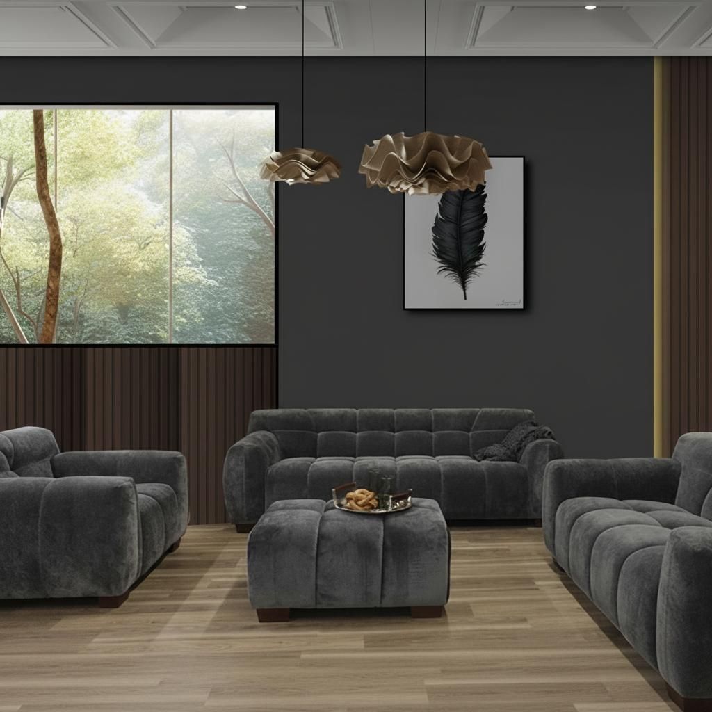 2026 Miami 3 Seater Sofa - Steel Velvet - Nimbus Beds
