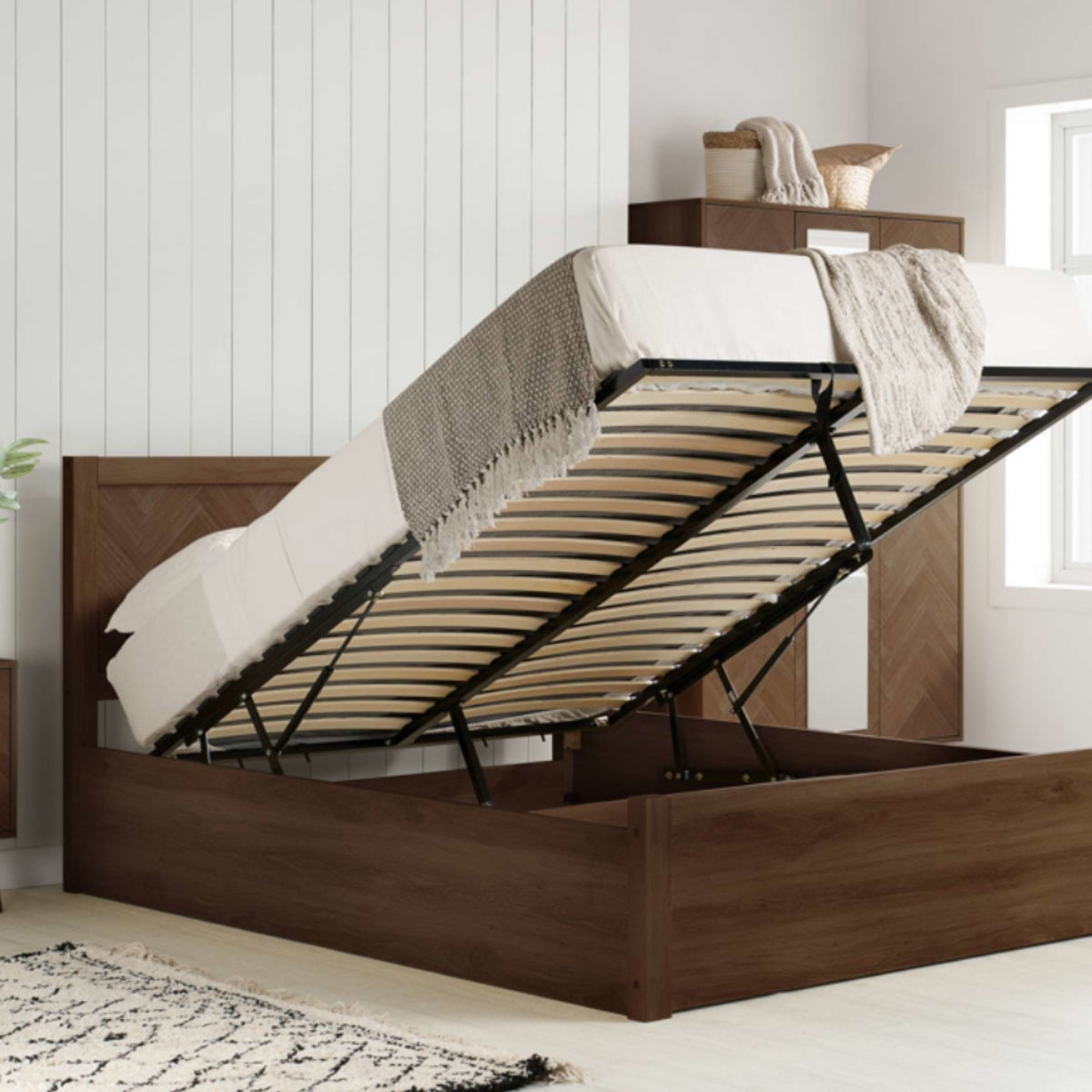 2026 Herringford Ottoman Bed - Walnut