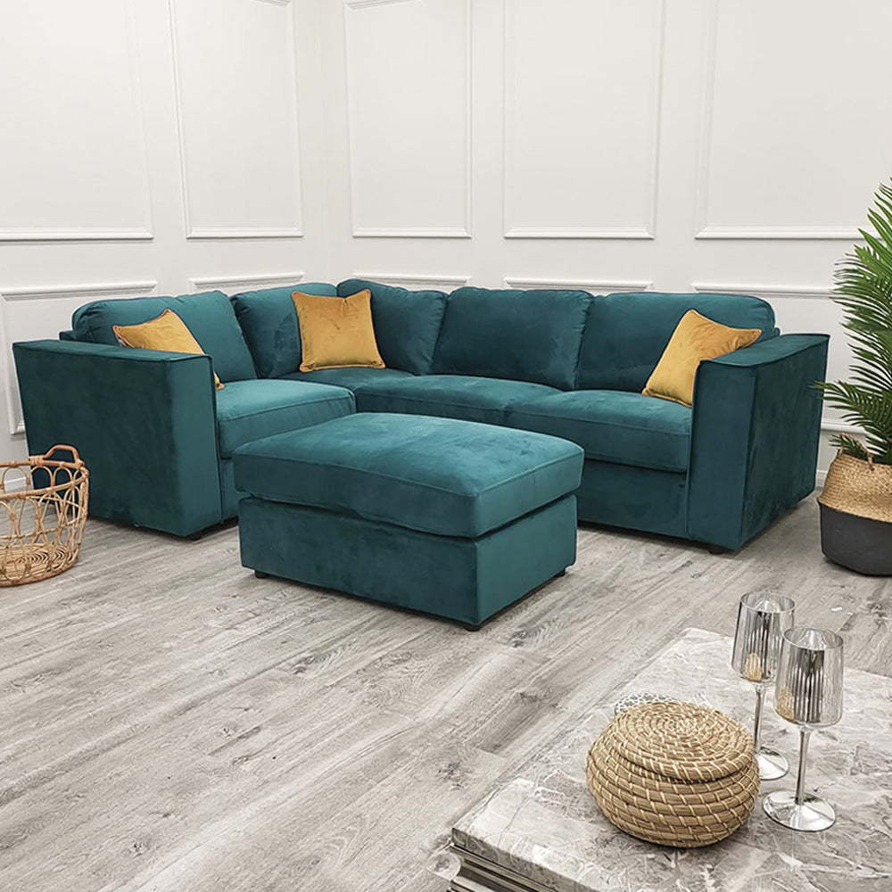 2026 Hamilton 4 piece Corner Sofa -  Teal Green - Nimbus Beds