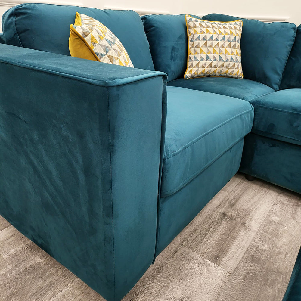 2026 Hamilton 4 piece Corner Sofa -  Teal Green - Nimbus Beds