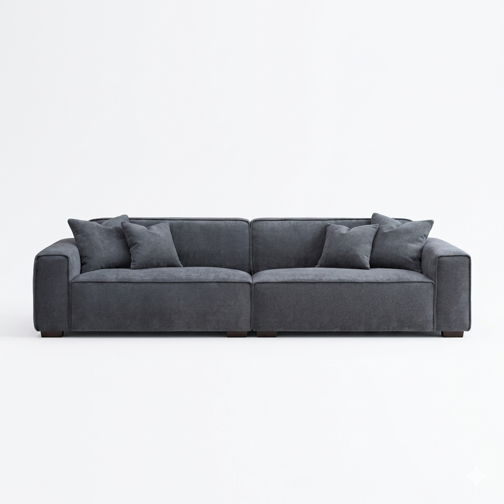 2026 Dunkeld 4 Seater Sofa - Charcoal Boucle - Nimbus Beds